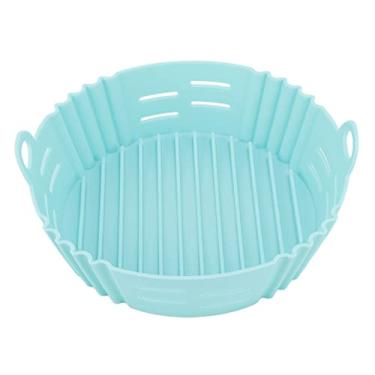 Imagem de QANYEGN Panela De Fritadeira A Ar, Forro De Silicone, Resistente Ao Calor, Elástica, Lavável E Reutilizável Cesta De Fritadeira De Grau Alimentício Para Cozinhar(azul)
