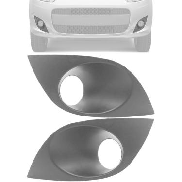 Imagem de Par Moldura Farol de Milha Palio Attractive 2013 à 2018 Preto