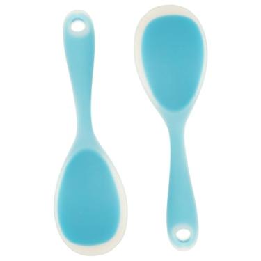 Imagem de HEMOTON 2 Unidades Colher De Silicone Para Arroz Espátula De Arroz De Cozinha Pá De Arroz Concha De Arroz Acessórios Para Panela De Arroz Sushi Uma Pedaço Gel De Sílica Panela Antiaderente