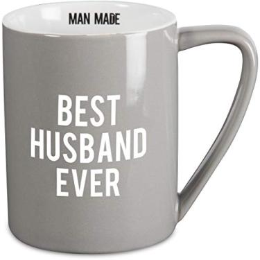 Imagem de Pavilion Gift Company Caneca de café Man Made Best Husband Ever 510 g, cinza