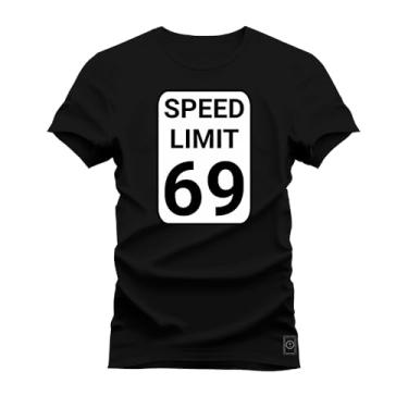 Imagem de Camiseta Plus Size Shirt Premium 30.1 Algodão Estampada Speed Limited Preto G2