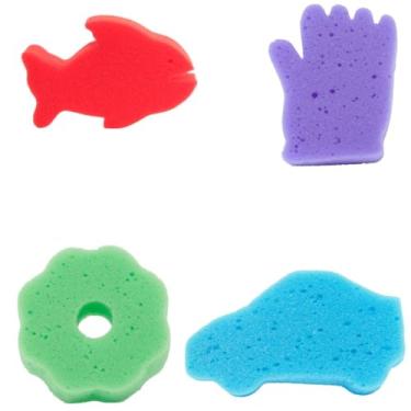 Imagem de Esponjas Banho Espumante Infantil Divertido Desenho Animados Bebê Hora do Banho
