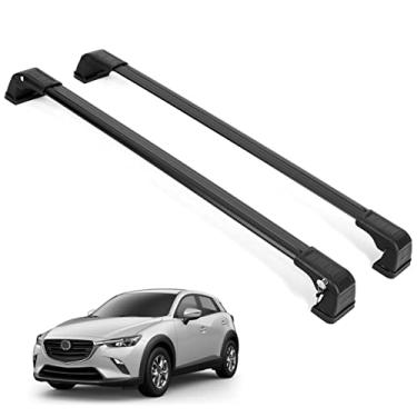 Imagem de ERKUL Barras transversais de rack de teto para Mazda CX3 2016-2021 | Barras transversais de alumínio com trava antirroubo para telhado, transportador de carga, bagagem, caiaque, canoa, snowboard,