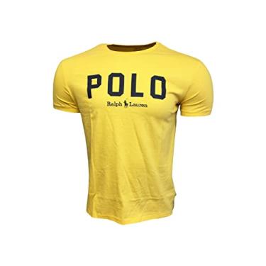 Imagem de Polo Ralph Lauren Camiseta masculina 100% algodão gráfico PRL logotipo gola redonda, Amarelo, M