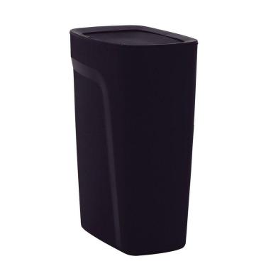 Imagem de Lixeira Tramontina Compact Em Polipropileno Preto Com Tampa Basculante 10,5 L Tramontina