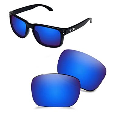Imagem de AOZAN Lentes de reposição polarizadas ANSI Z87.1 para óculos de sol Oakley Holbrook XL OO9417 - azul Capri