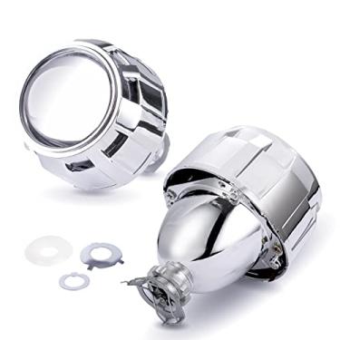 Imagem de 2.5Inch Mini Projetor Lente LHD Bixenon Projetor Lente com Coberturas de Prata Função de Feixe Alto/Baixo Ajuste para H1 H4 H7 Car Motocicleta Retrofit