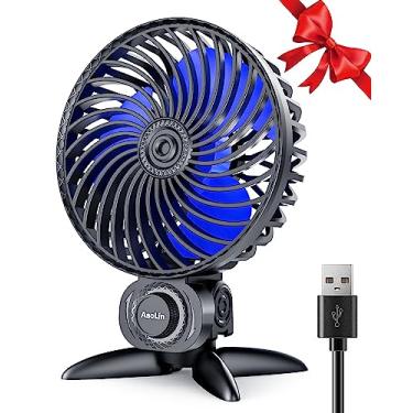 Imagem de AaoLin Ventilador pequeno USB, ventiladores de mesa com velocidades variáveis CVT, fluxo de ar de resfriamento forte, portátil silencioso, mini ventilador pessoal de mesa para quarto, casa, escritório