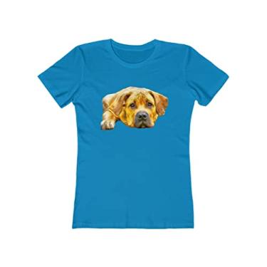 Imagem de Boerboel - Camiseta feminina de algodão torcido da Doggylips, Turquesa lisa, G