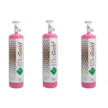 Imagem de Kit 3un Fluido Gás Refrigerante Dugold R410A 750g ONU3163