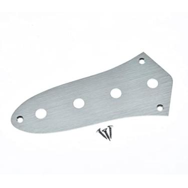 Imagem de KAISH Placa de controle de baixo de metal J de alumínio anodizado Jazz Bass JB placa de controle com furos de panela CTS de 3/8" para baixo jazz americano/mexicano prata