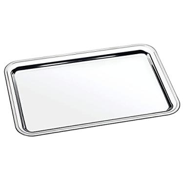 Imagem de Tramontina 61712480 Bandeja Retangular Aço Inox, Prata, 491 X 331 mm