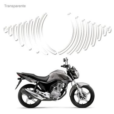 Imagem de Protetor Tanque Adesivo Lateral Moto Universal Tiras transparente - Co