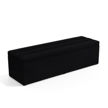 Imagem de Calçadeira Baú Ursa 160 para Cama Queen N-024 Veludo Preto Aradecor, P
