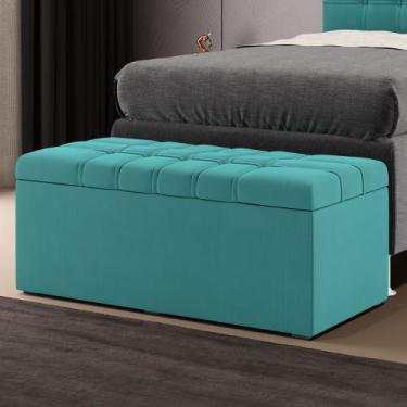 Imagem de Calçadeira Alpha 90 Solteiro Z-016 Sued Azul Turquesa Aradecor, Azul T