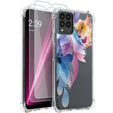 Imagem de Osophter Capa para Revvl 6 Pro 5G, capa Revvl 6X Pro 5G transparente com protetor de tela TPU flexível com absorção de choque capa para celular T-Mobile T Phone Pro (pintura colorida)