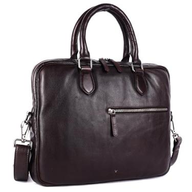 Imagem de Bolsa mensageiro masculina de couro italiano genuíno de 14 polegadas – Bolsa de ombro multifuncional com alça removível, Marrom