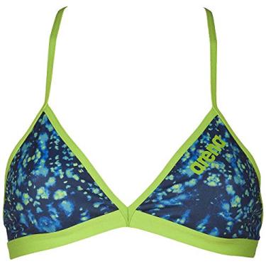 Imagem de Biquíni feminino Arena Tie Dye MaxLife com amarração ajustável nas costas, Navy/Leaf, 26
