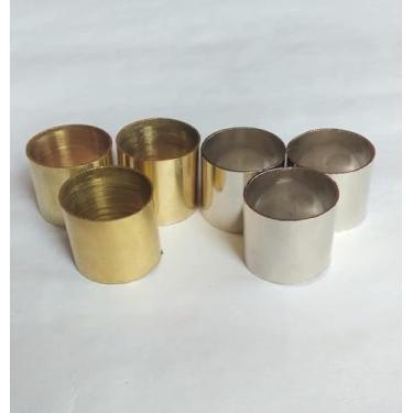 Imagem de Conjunto de 6 virolas de latão sólido - acessórios de peças sobressalentes para varas de madeira - bengala de caminhada