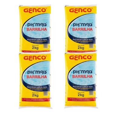 Imagem de Kit Com 4 Elevador De Ph Para Piscina Barrilha Ph Mais Genco