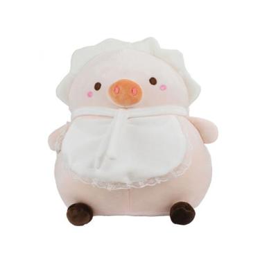 Imagem de Bichinho de Pelúcia Vestido Faxina 27cm - Fofy Toys, Porco