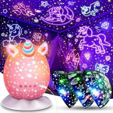 Imagem de Projetor de Luz Noturna STRAWBETTER Unicorn 3 em 1 para Crianças