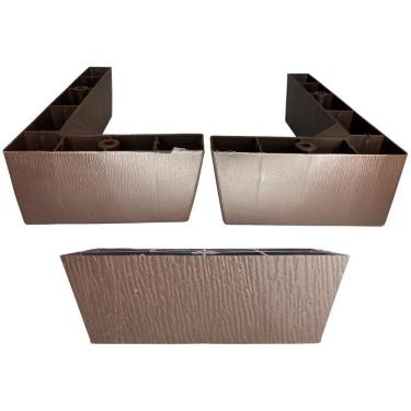 Imagem de Kit 8 Pés Cantoneira + 2 Pés Apoio Sofá Tabaco 12x21cm