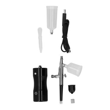 Imagem de Jogo Sem Fio do Aerógrafo, Conjunto Portátil da Pistola de Ar da Pintura à Pistola de Carregamento de Usb para a Decoração do Bolo da Pintura do Modelo da Tatuagem, Multi