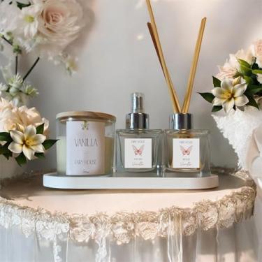 Imagem de Kit Aromatizador Fairy House Vanilla, Difusor 100ml, Home spray 100ml e vela 265ml 3 Peças com Bandeja