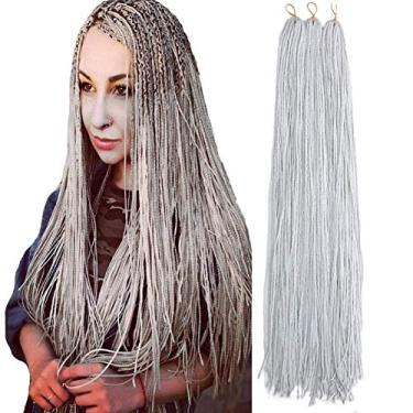 Imagem de Mayloss Tranças Zizi sintéticas pré-trançadas longas micro 3X, 10 pacotes/lote 28 polegada 50 g/pacote 613 # cor fina pequena caixa trança cabelo trançado sintético Kanekalon extensão de cabelo trançado (101)