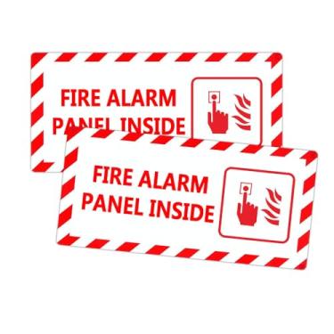 Imagem de Adesivos internos de painel de alarme de incêndio para segurança de negócios domésticos 20 x 10 cm, 8 peças