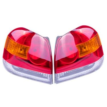 Imagem de Prefer Warehouse Conjunto de luz traseira traseira compatível com Toyota Echo Base Sedan 4 portas 1,5L 2003 2004 2005 par esquerda direita substituir 8156152300 8155152320 TO2818123 TO2819123