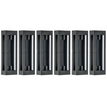 Imagem de Kit 6 Arandelas Pretas Prime 13x8x40cm 2 Lâmpadas E27 Dital Luminárias Externas Internas