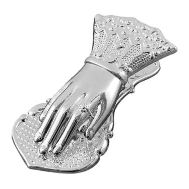 Imagem de Fancyes Grampo de papel de clipe de papel em forma de mão vintage, multifuncional, acessórios para notebooks Retro Pág, Prata