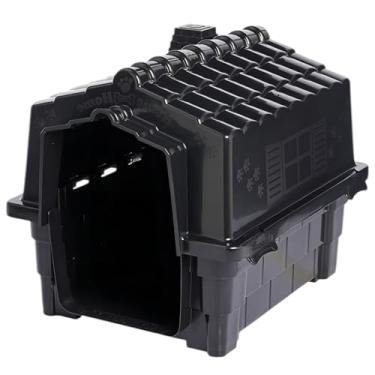 Imagem de Casinha De Cachorro Plástica Pequeno e Medio Porte Casa Para Pet, Confortável, Desmontável Resistente Com Proteção UV, 8 saídas de ar e 4 pontos para saída de água, Tamanhos N1. N2. N3. (PRETO, N. 1)