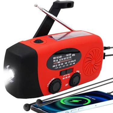 Imagem de Echainstar Rádio De Emergência Solar De Manivela Atualizado Com Lanterna Led, Rádio Meteorológico Portátil Am Fm Noaa, Carregador De Celular Com Banco De Energia Solar De 2000 Mah Para Casa E Exteri