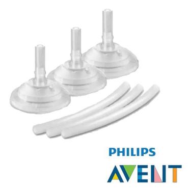 Imagem de Kit 3 Canudo + 3 Válvula Silicone Copo Dinossauro Philips Avent