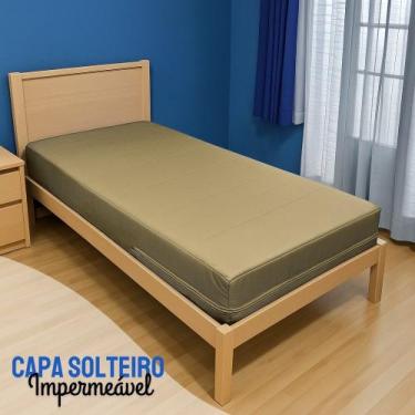 Imagem de Capa Colchão Solteiro BEGE Hospitalar Impermeável Com Zíper - Miranda 