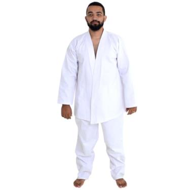 Imagem de Kimono Branco Karate Judô Jiu-Jitsu Taekwondo Reforçado Tecido Brim - Adulto e Infantil - Artes Marciais… (G: 1,75 à 1,85m - 80 à 100Kg)