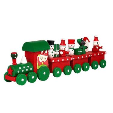 Imagem de Enfeite Trem De Madeira Natal Decoração Festas Natalina