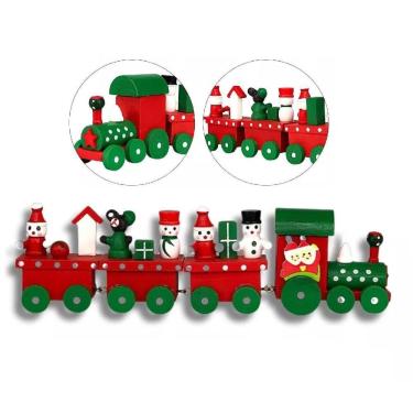 Imagem de Enfeite Natal Trem De Madeira Decoração Natalina Diversão