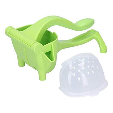 Imagem de Extrator manual de frutas com filtro removível, espremedor portátil leve para romãs, limões, laranjas, verde, orifício de espremer em forma de V para facilitar o despejamento