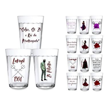 Imagem de Kit 3 Copos Vidro Americano 190ml Orixás Diversos Umbanda Candomblé Guias Artigo Religioso (ZE PILINTRA)