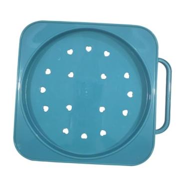 Imagem de Gralara Suporte para plantas com rodas, base móvel para cilindro de propano, bandeja multifuncional para tanque de gás, prateleira fixa para vasos de flores, Azul