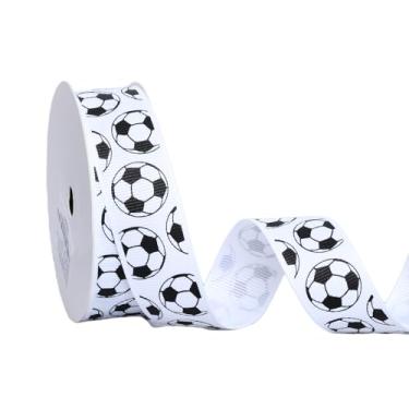 Imagem de YAMA Fita de bola de futebol, 10 metros, fita esportiva de gorgorão para artesanato, laços de cabelo, embrulho de presente, decoração de festa de equipe