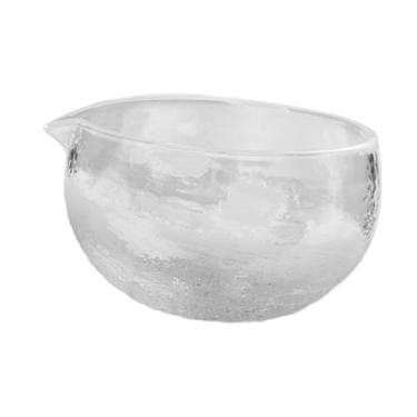 Imagem de ＫＬＫＣＭＳ Tigela de vidro Matcha Cerimonial Matcha Chawan com bico Presente Japonês Resistente ao Calor Chá Verde Cerimônia Chawan para Festa, Claro