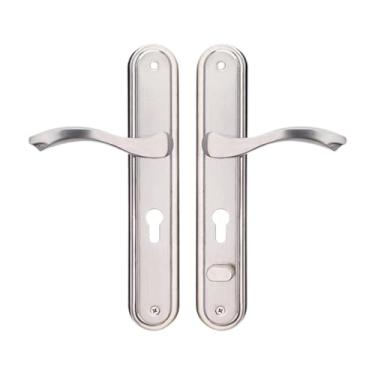 Imagem de Wswqop Maçanetas de segurança para portas, painéis estreitos, porta de madeira, fechadura elegante, alavanca funcional e resistente, alças de aço inoxidável, Abertura à Esquerda