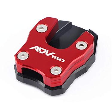 Imagem de Acc-Creativity Suporte de pé de motocicleta com ampliador lateral para placa de extensão compatível com HONDA ADV150 XADV150 2019-2020 (vermelho)