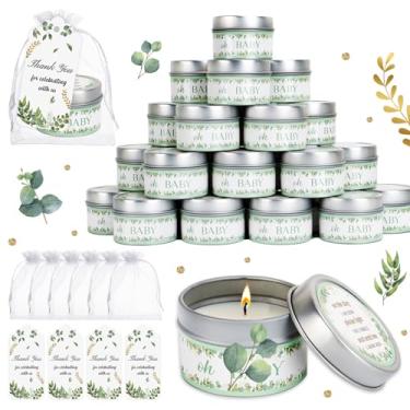 Imagem de Conjunto de 50 velas de chá de bebê, lembrancinhas de festa, folhas de lavanda perfumadas, lembrancinhas a granel para convidados, meninas, meninos, chá de bebê, presentes de festa