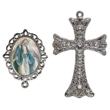 Imagem de Crucifixo Para Terço de Noiva Relicario Maria Passa na Frente Peças pa